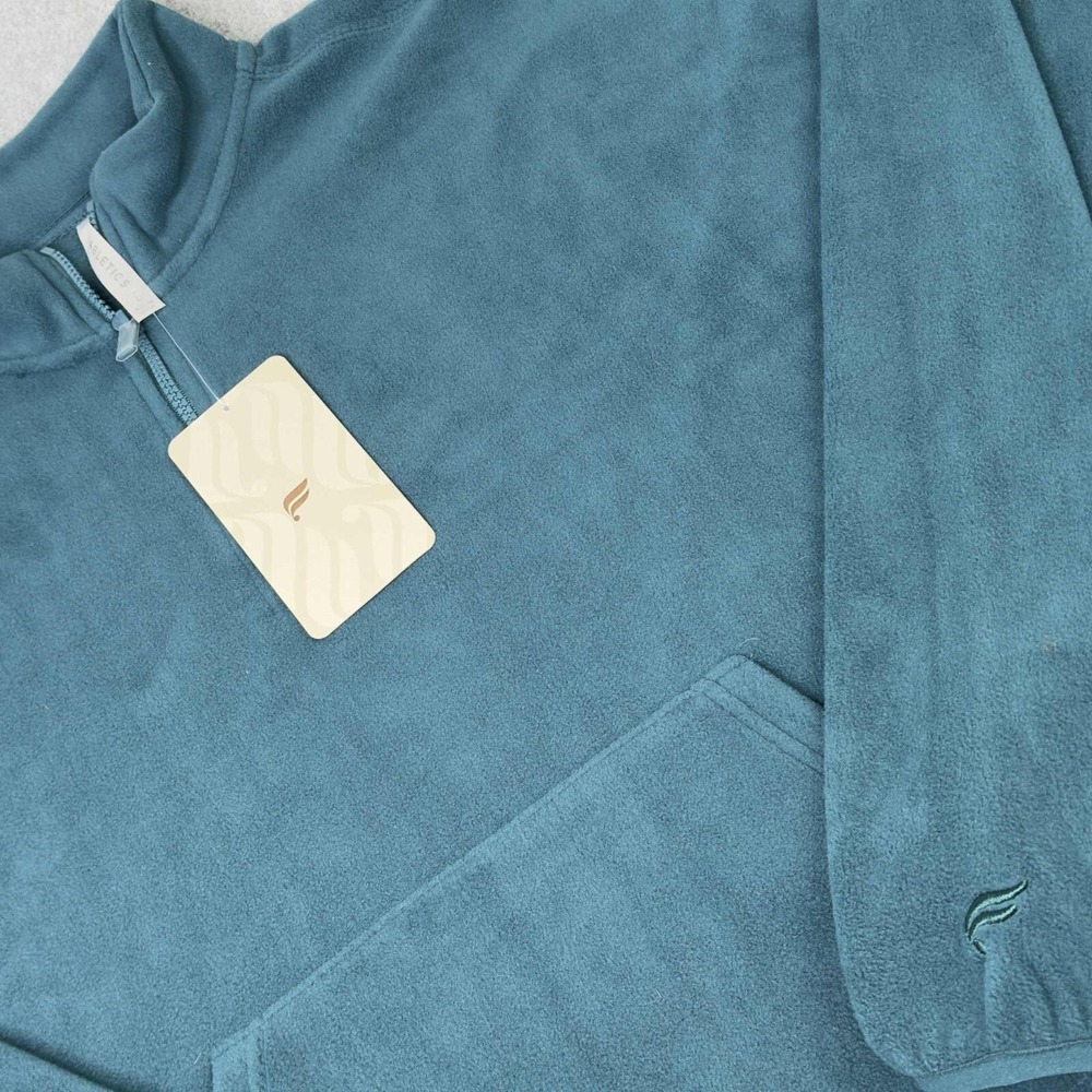 NEW Fabletics Rayne Polar Fleece 1/4 Zip Fjord‎ Pocket Adjustable Women's Size L